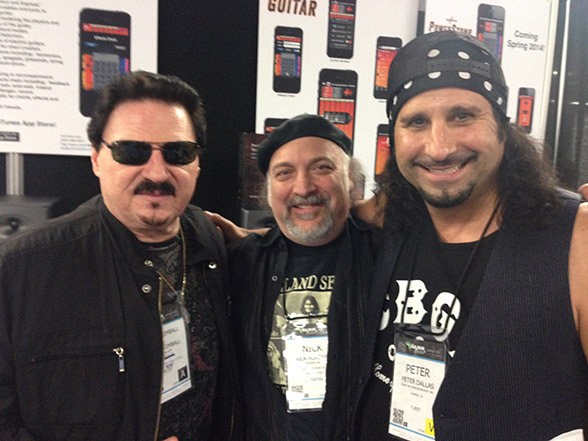 Bobby Kimball (Toto), Nick Porcaro (moForte Chief Scientist) and celebrity drummer Pete Dallas. 