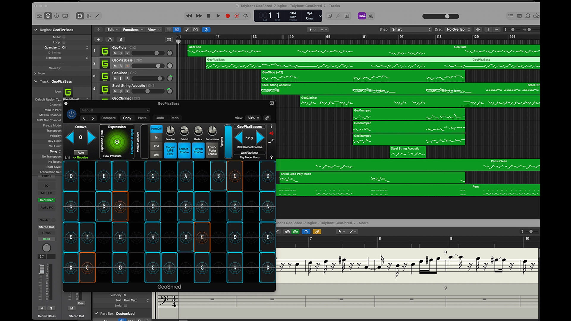 GeoShred Studio app note